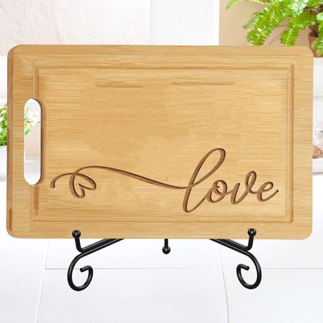 Planche bambou "LOVE" élégante – Cadeau personnalisé pour mariés (1/5)