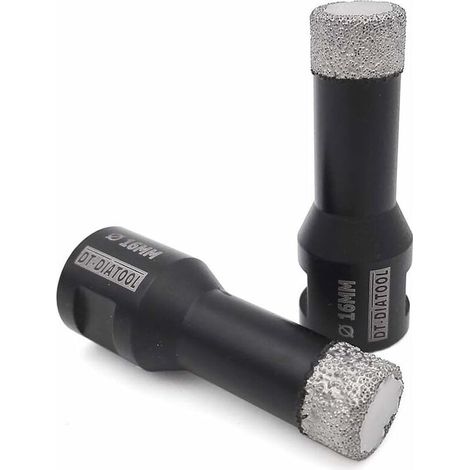 2 punte da trapano diamantate da 16 mm per foratura a secco di piastrelle in porcellana, marmo, ceramica e granito