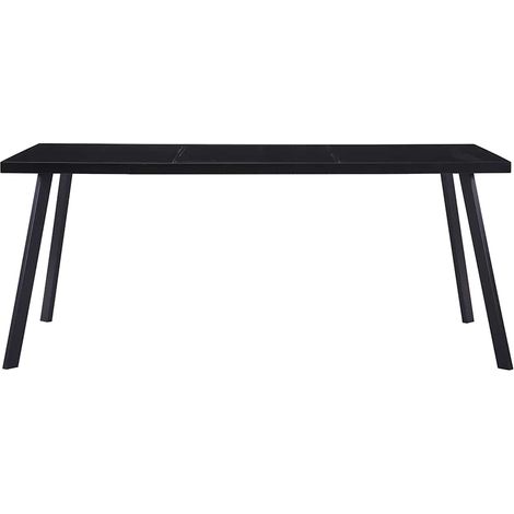 Maison Exclusive - Esstisch Schwarz 160 x 80 x 75 cm Hartglas (1/5)