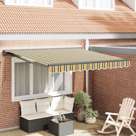 Auvent Rétractable-Store banne Vert et jaune 350 x 250 cm 199248 (1/5)