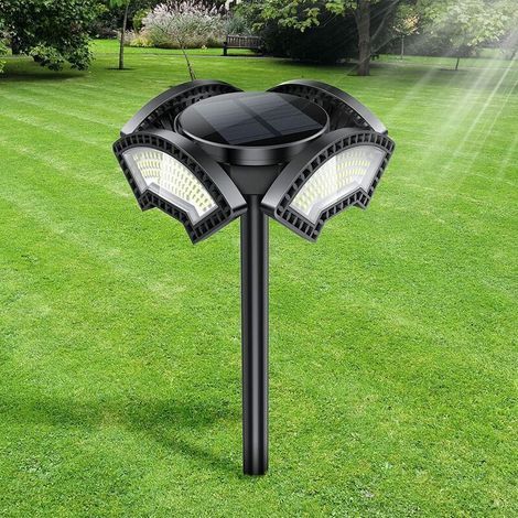 Lampe Solaire Extérieur 304 LED, Lumière Solaire Sécurité Automatique Eclairage Solaire Sans Fil Intérieur et Extérieur Etanche pour Maison Jardin Chemin Entrée Terrasse Cour Garage (1/5)