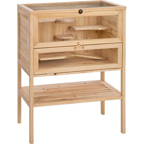 Clapier pour rongeurs 60 x 40 80 cm - marron