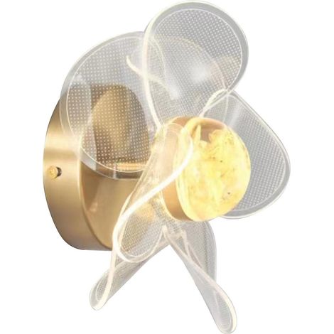 Vintage-Blumenwandleuchte, Innenbeleuchtung für Wohnzimmer, Schlafzimmer, Flur, 3 einstellbare Farben