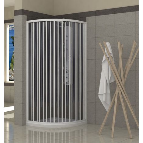 Box Doccia Semicircolare Tondo in PVC Rettangolare a Soffietto Quadrato 2 Lati - Misura Semicircolare 70x70 (1/4)