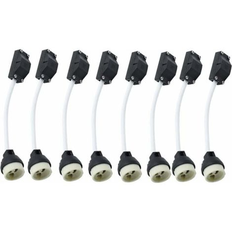 ZVD-8 pièces douilles en céramique Gu10 avec connecteur de câble 2A 250v support de lampe Gu10 adaptateur de Base de douille avec câble isolé (1/4)