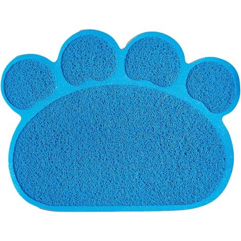 1 Tapis De Litière Chat, PVC Résistant, Fond Antidérapant, Bleu, Pour Maison (1/5)