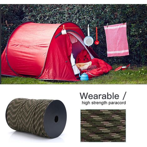 Cordon de parachute réfléchissant 550, 9 brins, 100 m (camouflage jungle) (1/5)