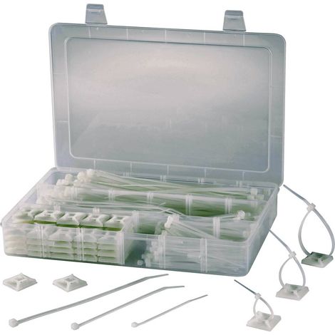 Serre-câble 100 mm, 142 mm, 190 mm x 4.8 mm transparent(e) TRU COMPONENTS EPR-350 1566420 crantage intérieur 1 set (1/2)