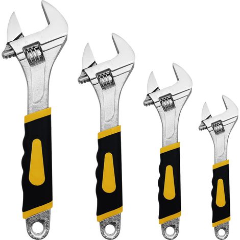 4 PCS Llave Ajustable 150/205/252/312mm, Incluye báscula de precisión Llave de acero al carbono con acabado cromado (Ancho máx.de mordaza 22/27/35/38mm) (1/5)