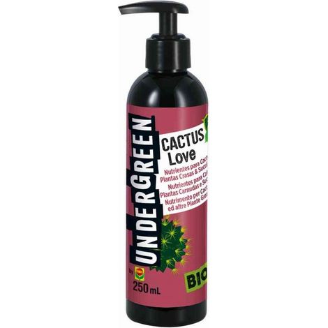 Undergreen CACTUS Love, Nutrimento per Cactus e altre Piante Grasse, Liquido, Consentito in agricoltura biologica, 250 ml