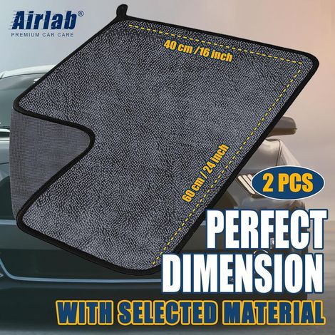 2XL Chiffon Microfibre Séchage Voiture 60x40CM, 600GSM Serviette Super Absorbant Anti Rayures Polissage Detail Auto Moto Vitre Salle de Bain, Lingette Entretien Professionnel Efficace Nettoyage (1/5)