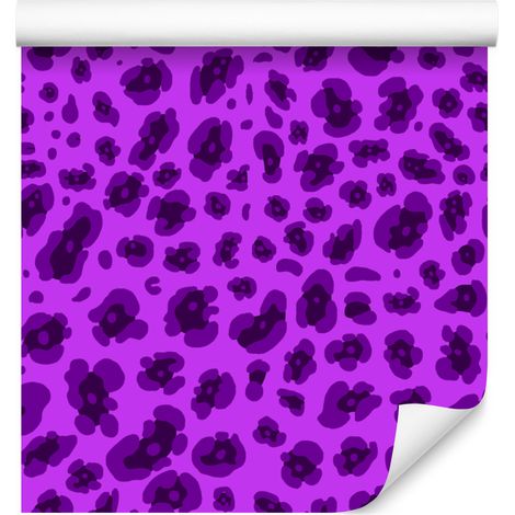 Papel pintado morado con estampado de piel de animal para salón y dormitorio, 50x1000 cm. (1/5)