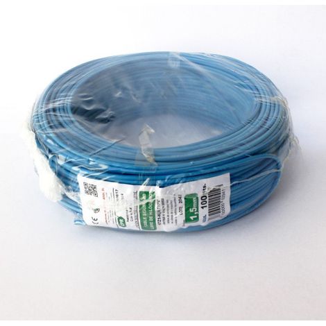 Rollo 100mtrs Cable unipolar Flexible 1,5 mm. Libre de Halógeno -CPR-  Azul