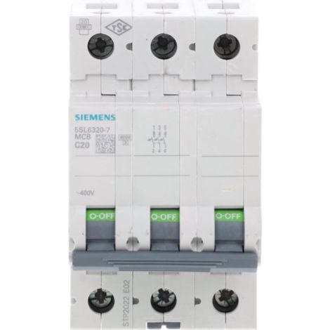 Leistungsschalter 3P C 20A 6kA AC sentron 5SL6320-7