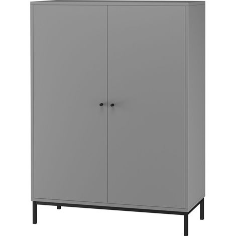Armoire avec 2 portes en effet bois gris
