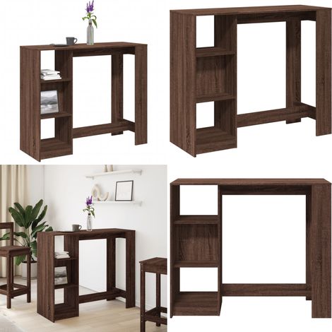 vidaXL Bartisch mit Regal Braun Eiche 124x46x103,5 cm Holzwerkstoff (1/5)