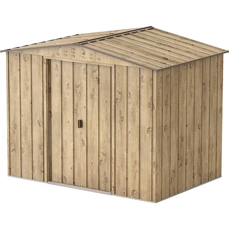 CASETA COBERTIZO METAL JARDIN TOP SHED 8X6 MARRON DURAMAX (1/5)
