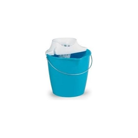 CUBO PLASTICO REDONDO C/PICO+ASA+ESCURRIDOR 13 L.
