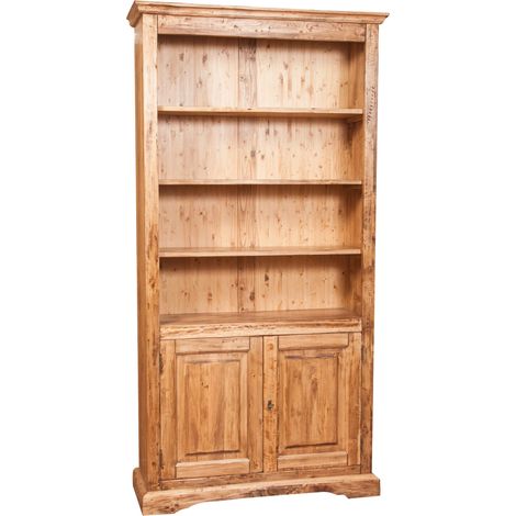 Bibliothèque en tilleul massif avec finition naturelle L108xPR38xH211 cm (1/5)