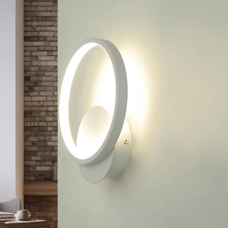 LED Wandleuchte Aluminium 22,5 cm hoch Weiß rund neutralweiß 4100 K 760 lm