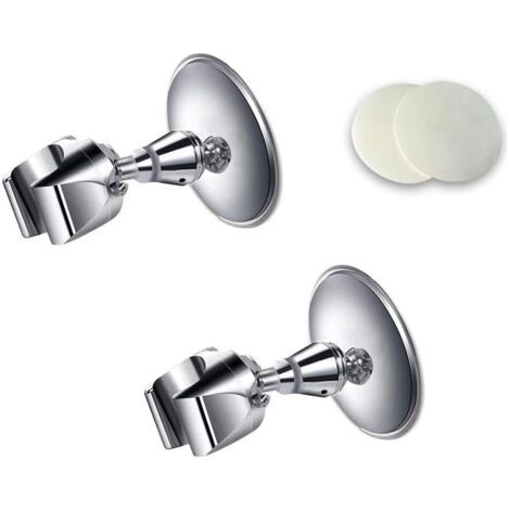 Shower Head Holder, Adjustable Handheld Shower Holder Chrome Shower Wall Bracket for Standard Shower Hose, Handheld Fixed Wall Mount Strong Suction Cup (1/4)