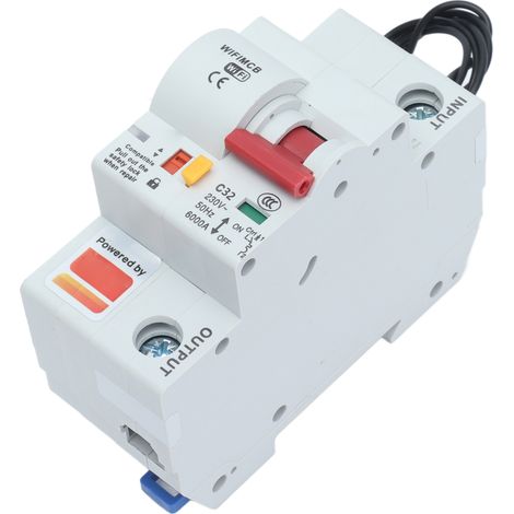 Disjoncteur intelligent WiFi 1P avec Bluetooth, interrupteur à distance, boîtier ignifugé, 220 V CA, 32 A (1/5)