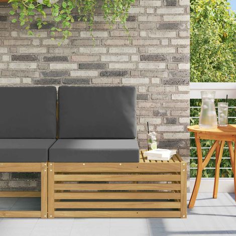 Teenpull – Outdoor Endsofa Weiß 91 x 63 x 73 cm Massivholz Akazie (1/5)