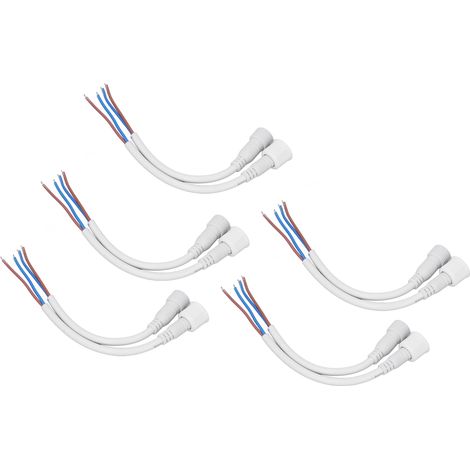 Lot de 5 connecteurs électriques étanches IP65 2 broches mâle femelle avec capuchons filetés câble 17AWG pour LED auto (1/5)