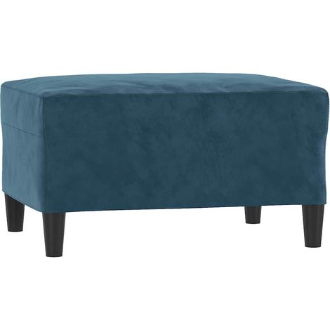 Repose-pied Tabouret Siège pour Canapé et Fauteuil en Velours Bleu 70 x 55 x 41 cm (1/5)