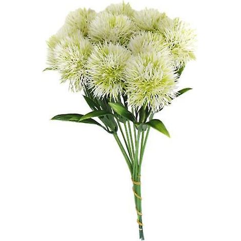 10 bouquets de pissenlits artificiels réalistes, inodores et sans entretien, pour la décoration de la maison et de l'hôtel.blanc (1/5)