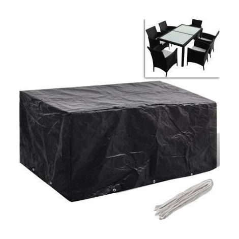 Housse De Protection Étanche Pour Meubles de Jardin Table Banc Extérieurs Bâche Couvercle Noir 240 x 140 x 90 cm -PAI (1/3)