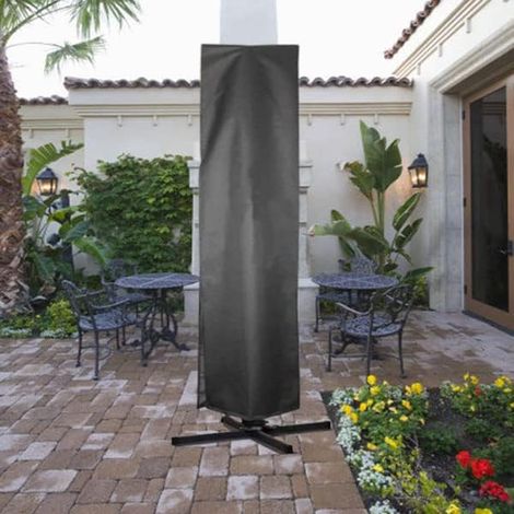 Housse Pour Parasol Cantilever - Tissu Oxford 420D Imperméable - Convient Parasols 3,4 M À 4 M - Noir - 262 X 89 Cm