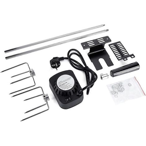 Ensemble de fourchettes à viande motorisées pour barbecue avec moteur rotatif, poignée de fourchette à viande rotative électrique automatique, compatible avec les barbecues de camping et domestiques, (1/5)