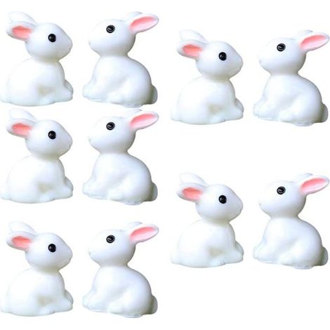 Lot de 10 décorations miniatures lapin pour pot de fleurs – DELKEVIC (1/5)