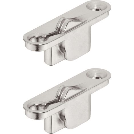 2x Attache façadeà encastrer pour abattants à câble en bois en acier nickelé avec vis et chevilles Ferrure Meuble Caisson Maintien Ouverture Porte Fixation, pose à gauche (1/2)