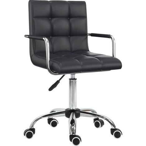Silla de oficina ergonómica negra regulable en altura con reposabrazos MODENUIT (1/5)
