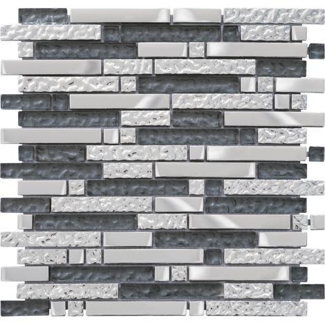 MOSAIQUE LES TENDANCES VERMETAL TUBE GRIS 1 PLAQUE 30 x 30 CM CASA LINEA