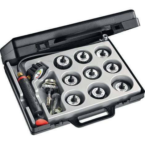 Testeur d'étanchéité Facom pour système de refroidissement, jeu d'adaptateurs dans un coffret plastique, 15 pcs.