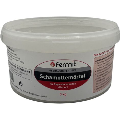 Fermit Schamottmörtel 3 kg feuerfest Schamott Mörtel 1600°C Kleber Feuerraum (1/4)