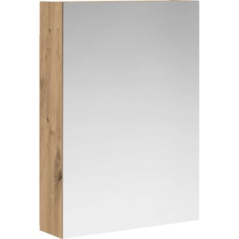Maison Exclusive - Mobiletto per specchio da bagno con porta Rovere Artigianale