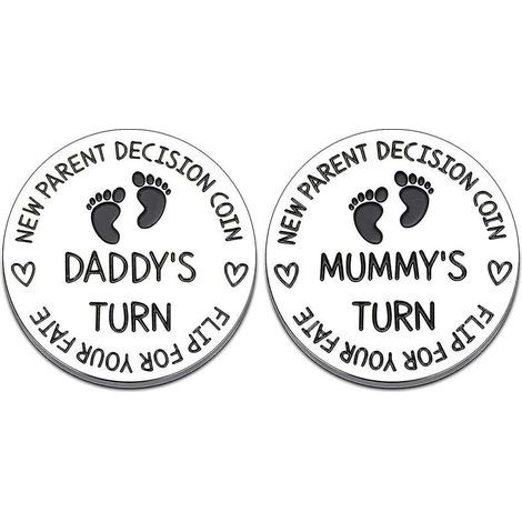 New Baby Gift For Parent Mom Daddy New Dad Gifts Funny Decision Coin (1/4)