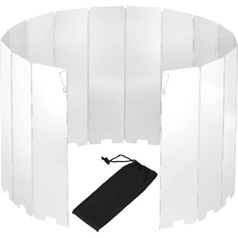 16 Plaques Pare-Vent Pliable en Aluminium Pare-Brise pour Rechaud de Camping Plein Air Pare-Brise pour Cuisinière à Gaz (1/5)