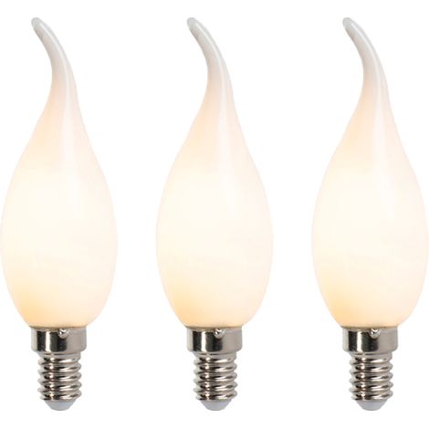 QAZQA 3er Set E14 dimmbare LED Lampen F35 matt 3W
