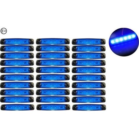 30 x 12V LED-Positionsleuchten E13 Marke Links und Rechts Blau Für Wohnwagen (1/4)