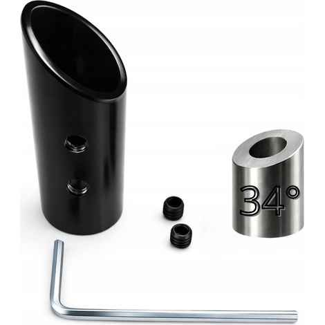 Support axial pour tube Ø16 mm, fixation garde-corps, angle 34°