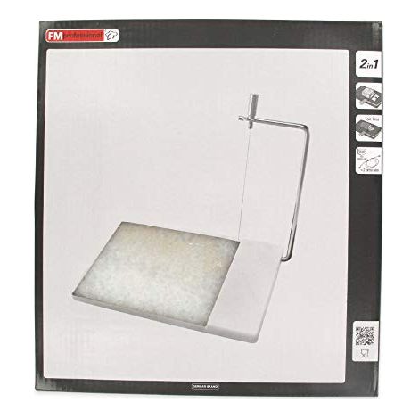 Fackelmann Taglio fegato Grasso 22259 Coppa Foie Gras con Vassoio, Acciaio Inossidabile, Marmo, Bianco, 23 x 15 x 1,7 cm (1/2)