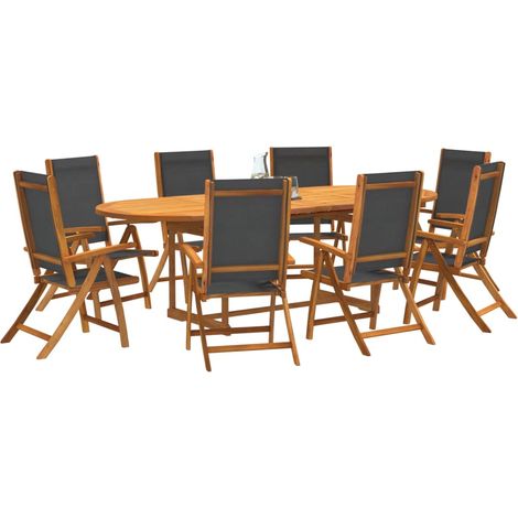 Ensemble à manger de jardin 9pcs bois d'acacia solide textilène vidaXL (1/5)