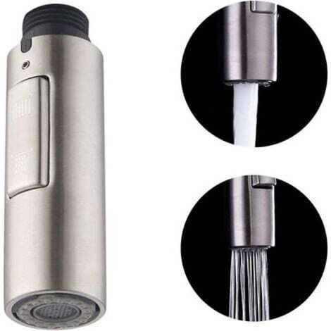Embout Robinet Cuisine de Rechange DouchetteTête de Robinet Amovible Universelle G1/2 Acier Inoxydable SUS304 Brossée, PFS200-BS (1/5)
