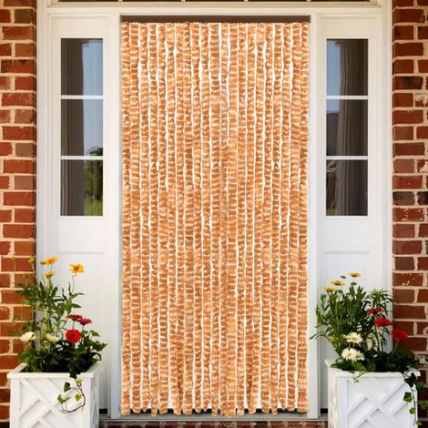 Moustiquaire Toile Moustiquaire Anti-Insectes Ocre et blanc 90x220 cm Chenille REBSW336572 (1/5)