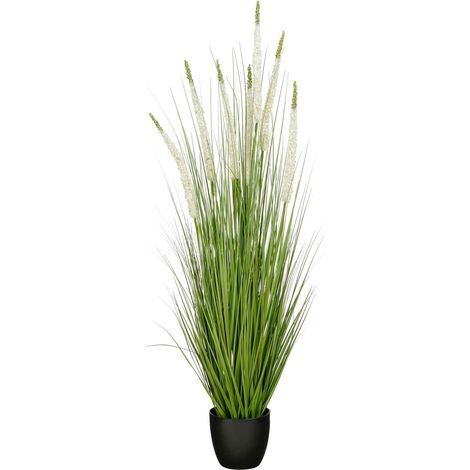Plante Artificielle Graminée Eremurus en Pot Décoration Intérieure Blanc 140 cm - PANGIVO (1/5)